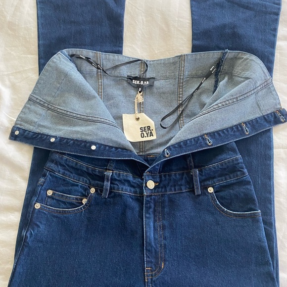 SER.O.YA Dark Blue Denim jumpsuit - Picture 8 of 11